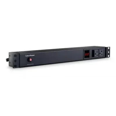 Cyber Power - PDU20M2F12R - 20A (Derated to 16A), 120 V, 50Hz/60Hz, NEMA 5-20P plug, 14 NEMA 5-20R, 1U Rackmount, 15 ft Cord, Limited Lifetime Warranty