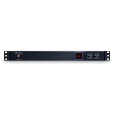 Cyber Power - PDU20M2F8R - 20A (Derated to 16A), 120 V, 50Hz/60Hz, NEMA 5-20P plug, 10 NEMA 5-20R, 1U Rackmount, 15 ft Cord, Limited Lifetime Warranty