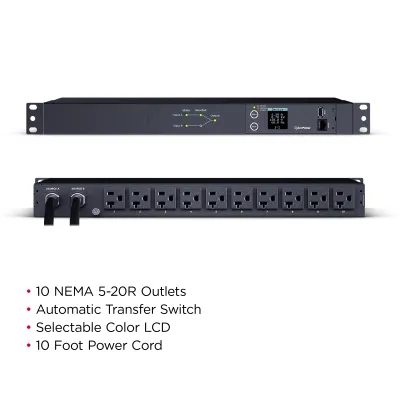 Cyber Power - PDU24002 - Single Phase 100 - 120 VAC 20A Metered ATS PDU