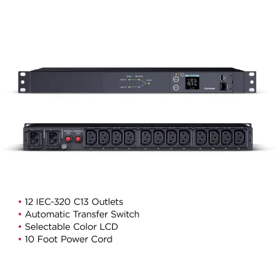 Cyber Power - PDU24004 - Single Phase 200 - 240 VAC 15A Metered ATS PDU