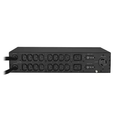 Cyber Power - PDU30MHVT19AT - 30A (Derated to 24A), 200 - 240 V, 2x L6-30P plugs, 19 rear, IEC-320 C13 (16) / C19 (2), NEMA L6-30R (1), 2U Rackmount, 10 ft cord