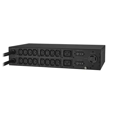 Cyber Power - PDU30MHVT19AT - 30A (Derated to 24A), 200 - 240 V, 2x L6-30P plugs, 19 rear, IEC-320 C13 (16) / C19 (2), NEMA L6-30R (1), 2U Rackmount, 10 ft cord