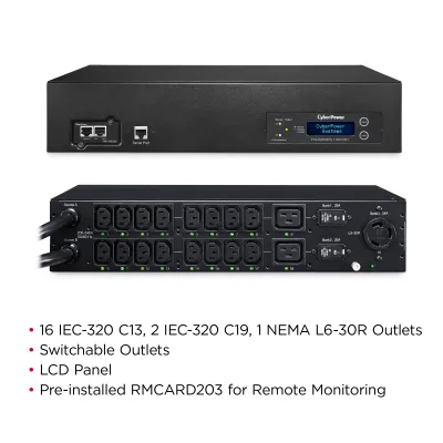 Cyber Power - PDU30SWHVT19ATNET - 30A (Derated to 24A), 200 V - 240 V, 50/60Hz