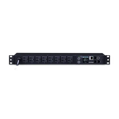 Cyber Power - PDU31001 - Monitored PDU 15A 120V (8) 5-15R Outlets NEMA 5-15P 12ft Cord SNMP 1U