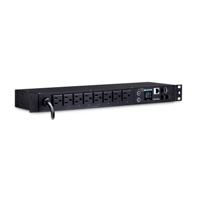 Cyber Power - PDU31001 - Monitored PDU 15A 120V (8) 5-15R Outlets NEMA 5-15P 12ft Cord SNMP 1U