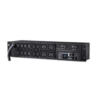 Cyber Power - PDU31008 - Monitored PDU 30A 240V (12) IEC-C13 (4) IEC-C19 Outlets L6-30P 12ft Cord SNMP 2U
