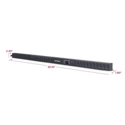 CYBERPOWER - PDU31116 - 15A (Derated to 12A), 100 - 120 V, 50Hz/60Hz, NEMA 5-15P plug, 20 NEMA 5-15R, 0U Rackmount, 10 ft cord, 3 year warranty