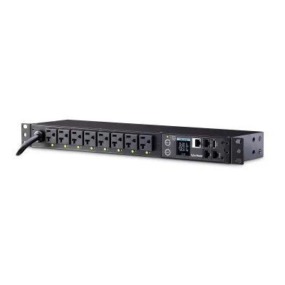 Cyber Power - PDU41002 - Switched PDU 20A 120V NEMA (L)5-20P input 8 NEMA 5-20R output 12ft cord 1U