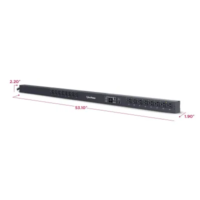 Cyber Power - PDU41116 - 15A (Derated to 12A), 120 V, 50Hz/60Hz, NEMA 5-15P plug, 16 NEMA 5-15R, 0U Rackmount, 10 ft cord, 3 year warranty
