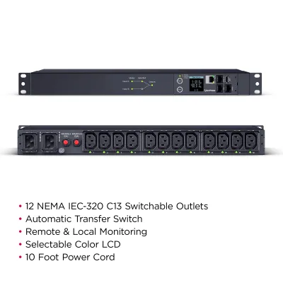 Cyber Power - PDU44004 - Single Phase 240 - 200 VAC 15A Switched ATS PDU