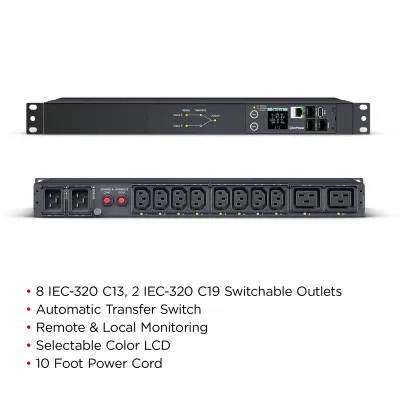 Cyber Power - PDU44005 - Single Phase 200 - 240 VAC 20A Switched ATS PDU