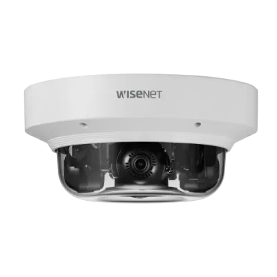 Hanwha - PNM-9084QZ1 - Wisenet P series network vandal outdoor Multi-sensor Multi-Directional dome camera, (2MP X 4 sensors) 8MP @ 60fps, motorized vari-focal lens 2x (3.0~6.0mm) (107°~56.3°), PTRZ (Pan/Tilt/Rotate/Zoom) remote adjustment, triple cod