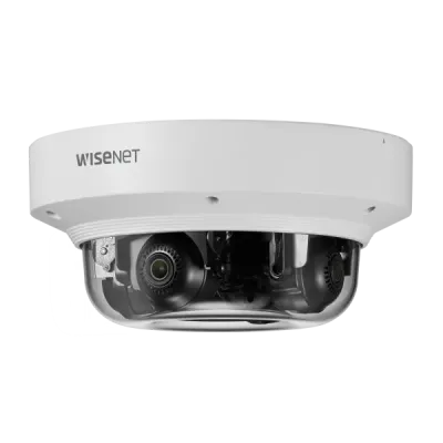 Hanwha - PNM-9084QZ1 - Wisenet P series network vandal outdoor Multi-sensor Multi-Directional dome camera, (2MP X 4 sensors) 8MP @ 60fps, motorized vari-focal lens 2x (3.0~6.0mm) (107°~56.3°), PTRZ (Pan/Tilt/Rotate/Zoom) remote adjustment, triple cod