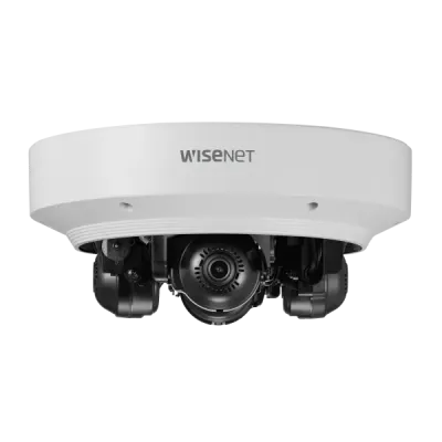 Hanwha - PNM-9084QZ1 - Wisenet P series network vandal outdoor Multi-sensor Multi-Directional dome camera, (2MP X 4 sensors) 8MP @ 60fps, motorized vari-focal lens 2x (3.0~6.0mm) (107°~56.3°), PTRZ (Pan/Tilt/Rotate/Zoom) remote adjustment, triple cod