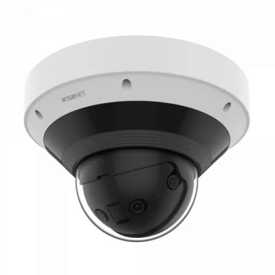 Hanwha - PNM-C9022RV - Panoramic Multi-sensor camera, FoV: H209º, V:60°, 8MP @ 20fps, Alpha Blending, triple codec H.265/H.264/MJPEG with WiseStream III technology, extreme WDR 120dB, Wise NR II, IR viewable length 65' (20m), Analytics events based o