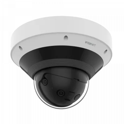 Hanwha - PNM-C9022RV - Panoramic Multi-sensor camera, FoV: H209º, V:60°, 8MP @ 20fps, Alpha Blending, triple codec H.265/H.264/MJPEG with WiseStream III technology, extreme WDR 120dB, Wise NR II, IR viewable length 65' (20m), Analytics events based o