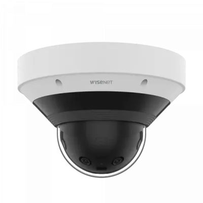 Hanwha - PNM-C9022RV - Panoramic Multi-sensor camera, FoV: H209º, V:60°, 8MP @ 20fps, Alpha Blending, triple codec H.265/H.264/MJPEG with WiseStream III technology, extreme WDR 120dB, Wise NR II, IR viewable length 65' (20m), Analytics events based o