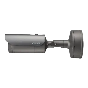 Hanwha - PNO-A9081R - 4K Network AI IR Bullet Camera, Max. 4K resolution @ 30FPS, 0.05Lux@F1.6 (Color), 0Lux (B/W, IR LED on), Day & Night(ICR), 4.5~10mm(2.2x) motorized varifocal lens, WDR(120dB) H.265, H.264, MJPEG codec, WiseStreamⅡ, WiseStreamⅢ (