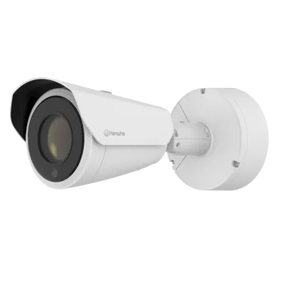Hanwha - PNO-A9311RLP - 4K Low- Moderate Speed dedicated LPR Bullet Camera with Wisenet Road AI, Max. 4K resolution @ 30FPS, 0.05Lux@F1.6 (Color), 0Lux (B/W, IR LED on), WiseIR for LPR plate reads for approx. 200ft (61m), Day & Night(ICR), 6.91~214.6
