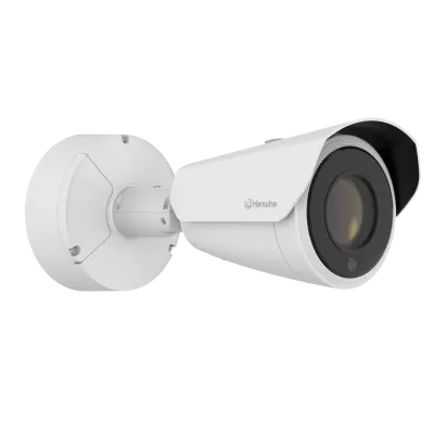 Hanwha - PNO-A9311RLP - 4K Low- Moderate Speed dedicated LPR Bullet Camera with Wisenet Road AI, Max. 4K resolution @ 30FPS, 0.05Lux@F1.6 (Color), 0Lux (B/W, IR LED on), WiseIR for LPR plate reads for approx. 200ft (61m), Day & Night(ICR), 6.91~214.6