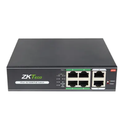 ZKTeco USA - POE 4-Port switch -  4 Ports 10/100Mbps PoE Switch