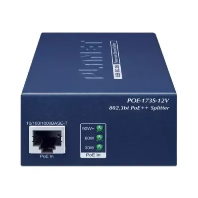 PLANET - POE-173S-12V - Single-Port 10/100/1000Mbps 802.3bt PoE++ Splitter