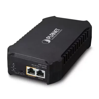 Planet - POE-175-95 - Single-Port 10/100/1000Mbps 802.3bt PoE++ Injector (95 Watts, 802.3bt Type-4/UPoE/Legacy mode support via DIP switch) - w/ internal power