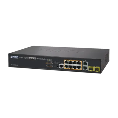 Acti - PPSW-0101 - PLANET GS-4210-8P2T2S 8-Port Gigabit 802.3at Managed PoE Switch (PoE Budget 240W)