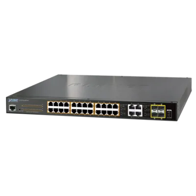 ACTi - PPSW-1101 - 24-Port Gigabit 802.3at Managed PoE Switch , (PoE Budget 440W)