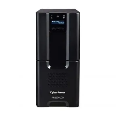 CYBERPOWER - PR2200LCD - 2200VA/1980W, Pure Sine Wave, NEMA L5-30P, 10 ft cord, 8 NEMA 5-15R, 2 NEMA 5-20R, USB, Serial, SNMP, Relay, EPO, PowerPanel Business Edition software, Yes, 3 year warranty