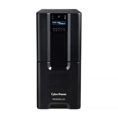 CYBERPOWER - PR3000LCD - 3000VA/2700W, Pure Sine Wave, NEMA L5-30P, 10 ft cord, 8 NEMA 5-15R, 2 NEMA 5-20R, USB, Serial, SNMP, Relay, EPO, PowerPanel Business Edition software, Yes, 3 year warranty