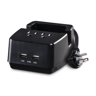 Cyber Power - PS205U - Dual Power Station 2-Outlets with 2-2.1A USB Charging Ports and 5FT Cord