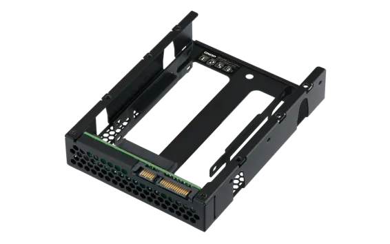 QNAP - QDA-A2AR - Dual 2.5" SATA to 3.5" SATA drive converter/adapter, up to 9.5mm 2.5" drive height support, hardware RAID 0/1, JBOD, Individual disk modes