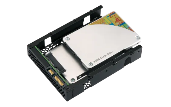 QNAP - QDA-A2AR - Dual 2.5" SATA to 3.5" SATA drive converter/adapter, up to 9.5mm 2.5" drive height support, hardware RAID 0/1, JBOD, Individual disk modes