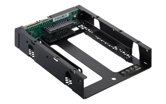 QNAP - QDA-A2AR - Dual 2.5" SATA to 3.5" SATA drive converter/adapter, up to 9.5mm 2.5" drive height support, hardware RAID 0/1, JBOD, Individual disk modes