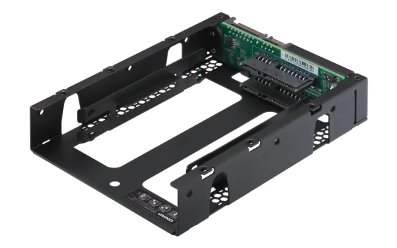 QNAP - QDA-A2AR - Dual 2.5" SATA to 3.5" SATA drive converter/adapter, up to 9.5mm 2.5" drive height support, hardware RAID 0/1, JBOD, Individual disk modes