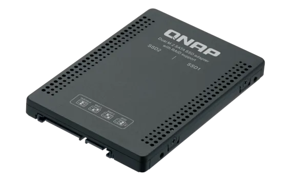 QNAP - QDA-A2MAR - Dual M.2 2280 SATA to 2.5" SATA drive converter/adapter, hardware RAID 0/1, JBOD, Individual disk modes