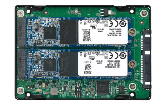 QNAP - QDA-A2MAR - Dual M.2 2280 SATA to 2.5" SATA drive converter/adapter, hardware RAID 0/1, JBOD, Individual disk modes