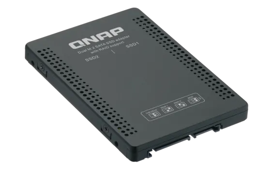 QNAP - QDA-A2MAR - Dual M.2 2280 SATA to 2.5" SATA drive converter/adapter, hardware RAID 0/1, JBOD, Individual disk modes