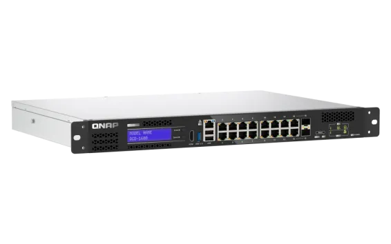 QNAP - QGD-1600-8G-US - QNAP 16-port 1GbE Switch with 2 RJ45 and SFP+ Combo Port with Intel CeleronJ411 Processor and 8GB DDR4 RAM