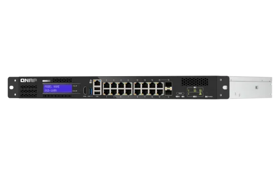 QNAP - QGD-1600-8G-US - QNAP 16-port 1GbE Switch with 2 RJ45 and SFP+ Combo Port with Intel CeleronJ411 Processor and 8GB DDR4 RAM