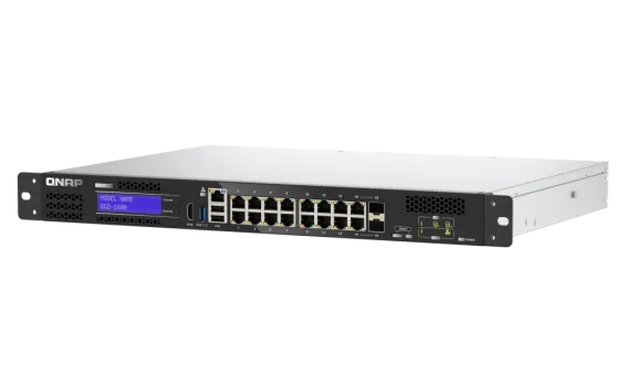 QNAP - QGD-1600-8G-US - QNAP 16-port 1GbE Switch with 2 RJ45 and SFP+ Combo Port with Intel CeleronJ411 Processor and 8GB DDR4 RAM