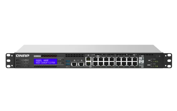 QNAP - QGD-1602P-C3758-16G-US - QGD-1602P-C3758: 8 2.5GbE PoE ports(4 port IEEE 803.3bt PoE ++ supply 90W, 4 port 803.3at PoE ++ supply 30W)
