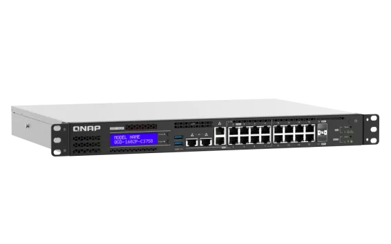 QNAP - QGD-1602P-C3758-16G-US - QGD-1602P-C3758: 8 2.5GbE PoE ports(4 port IEEE 803.3bt PoE ++ supply 90W, 4 port 803.3at PoE ++ supply 30W)