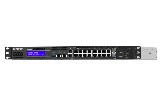 QNAP - QGD-1602P-C3758-16G-US - QGD-1602P-C3758: 8 2.5GbE PoE ports(4 port IEEE 803.3bt PoE ++ supply 90W, 4 port 803.3at PoE ++ supply 30W)
