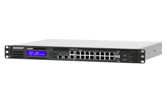 QNAP - QGD-1602P-C3758-16G-US - QGD-1602P-C3758: 8 2.5GbE PoE ports(4 port IEEE 803.3bt PoE ++ supply 90W, 4 port 803.3at PoE ++ supply 30W)