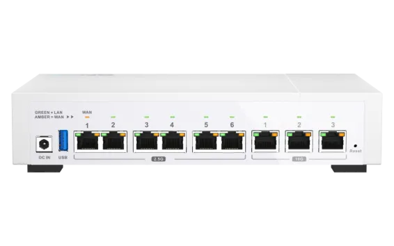 QNAP - QHora-322-US - QHora-322: 2.5/10G High Speed QuWAN VPN Router. 3 x 10GBase-T, 6 x 2.5GbE Port