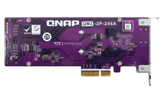 QNAP - QM2-2P-244A - Dual M.2 22110/2280 PCIe SSD expansion card