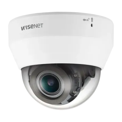 Hanwha - QND-6082R1 - Wisenet Q network indoor dome camera, 2MP @ 30fps, motorized vari-focal lens 3.1x (3.2 ~ 10.0mm) (109°~33°), triple codec H.265/H.264/MJPEG with Wisestream II, 120dB WDR, IR LEDs range 98', defocus detection, hallway View, no au