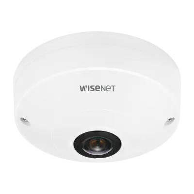 Hanwha - QNF-9010 - Wisenet Q series network Indoor fisheye dome camera, 12MP CMOS sensor, max resolution 3008x3008 @ 30fps, triple codec H.265/H.264/MJPEG with WiseStream II technology, WDR 120dB, business analytics (heatmap and people counting), bu